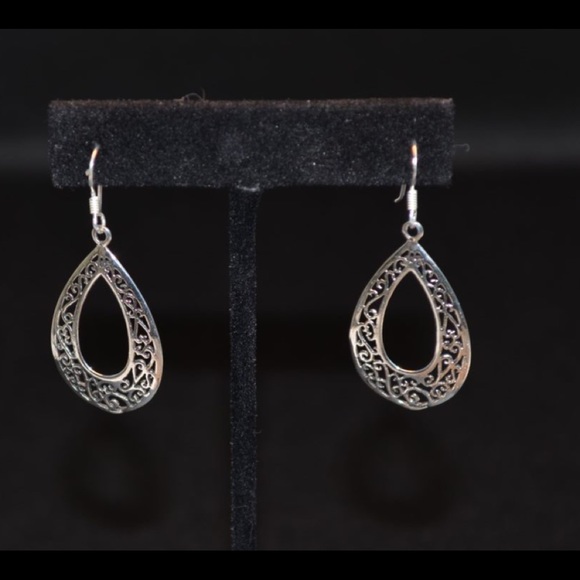 .925 Sterling Silver Filigree Earrings - Picture 13 of 16